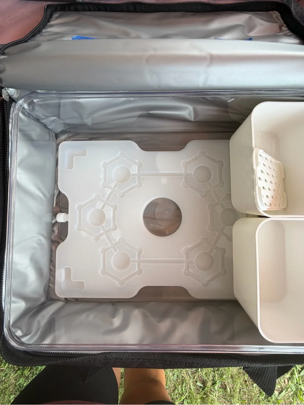 Insulated Portable Snack Box Organizer in Cream - Brand Unspecified